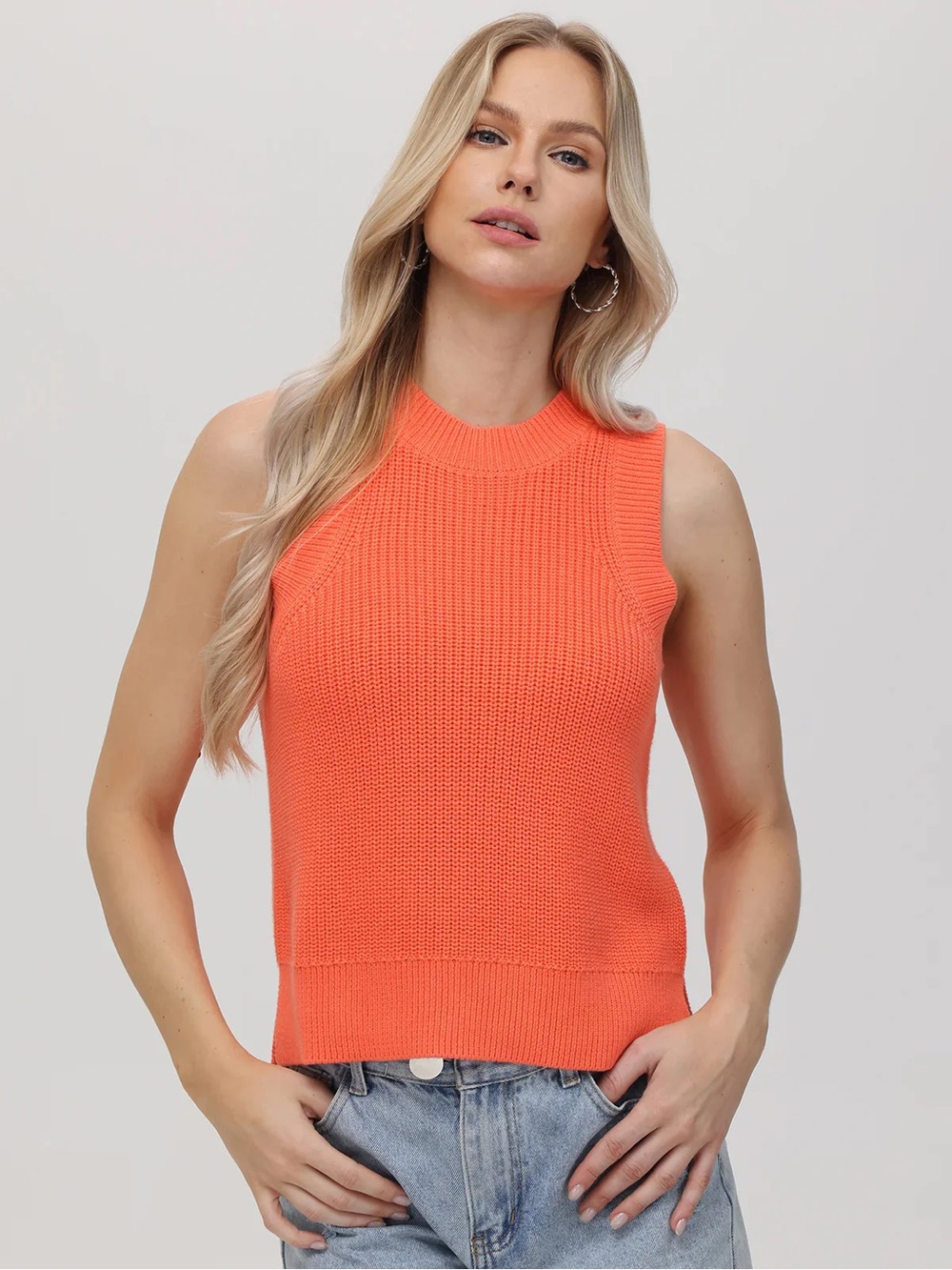 ✨ Like New Demi High Crewneck Cotton Tank in Watermelon ✨